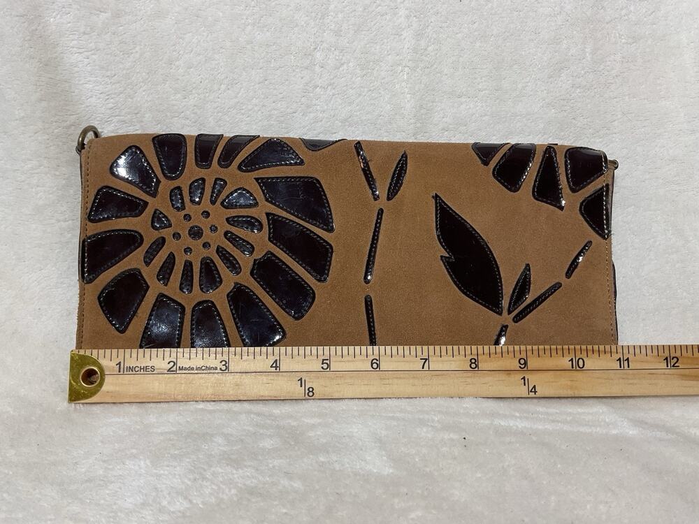 BCBGirls Vintage Y2K Leather Clutch Purse Suede